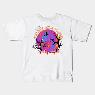 Creepy Halloween moon Kids T-Shirt